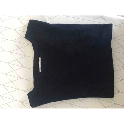 Pre-owned Sandro Linen Jumper In Navy