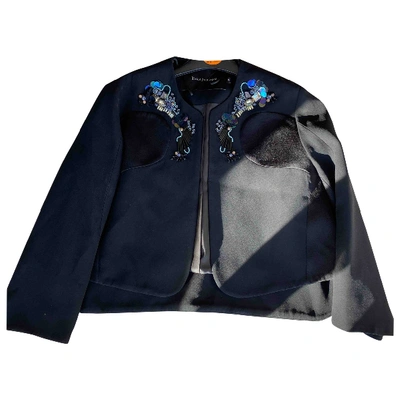Pre-owned Tara Jarmon Glitter Short Waistcoat In Black