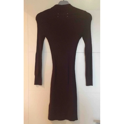 Pre-owned Maison Margiela Wool Mini Dress In Burgundy