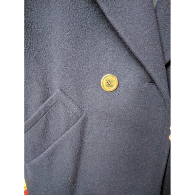 Pre-owned Givenchy Wool Coat In Navy