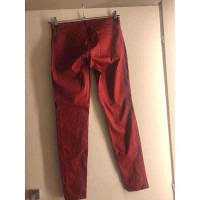 Pre-owned J Brand Straight Pants In Red