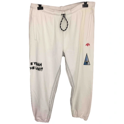 Pre-owned Adidas Originals By Alexander Wang White Cotton Trousers