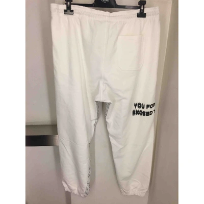 Pre-owned Adidas Originals By Alexander Wang White Cotton Trousers