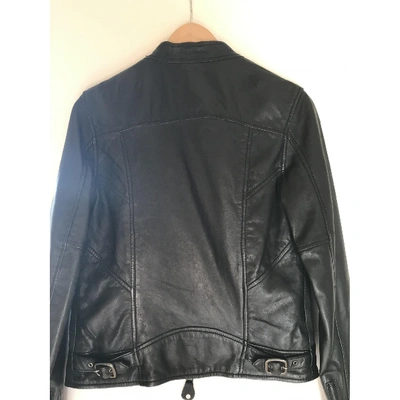 Pre-owned Schott Leather Jacket In Black