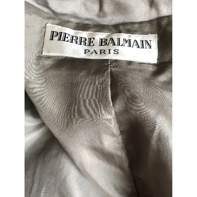 Pre-owned Pierre Balmain Silver Leather Jacket