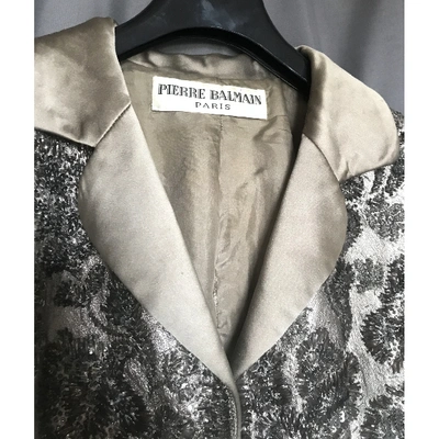 Pre-owned Pierre Balmain Silver Leather Jacket