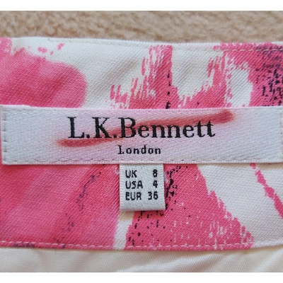 Pre-owned Lk Bennett Silk Mid-length Skirt In Pink