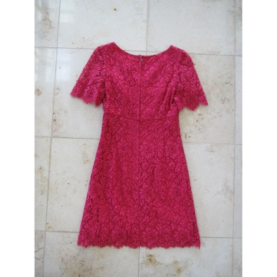 Pre-owned Dolce & Gabbana Lace Mini Dress In Red