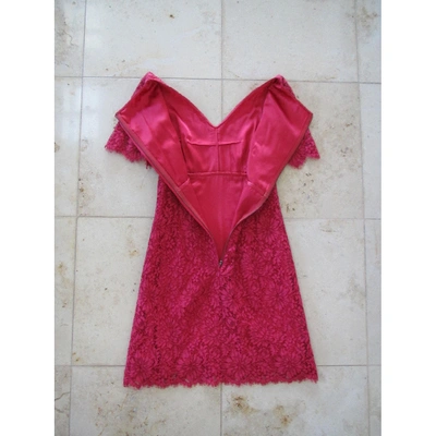 Pre-owned Dolce & Gabbana Lace Mini Dress In Red