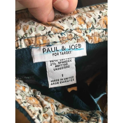 Pre-owned Paul & Joe Velvet Mini Skirt In Green