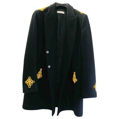 Pre-owned Nicole Farhi Wool Coat In Black