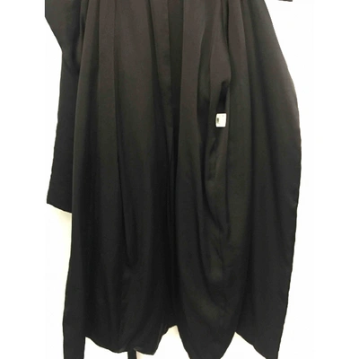 Pre-owned Lanvin Trench Coat In Black