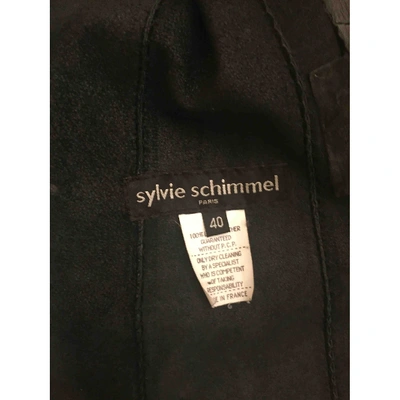 Pre-owned Sylvie Schimmel Leather Short Vest In Black