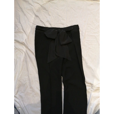 Pre-owned Bottega Veneta Silk Straight Pants In Black