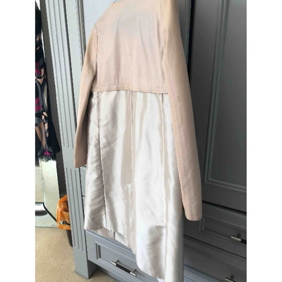Pre-owned Pinko Beige Leather Coat