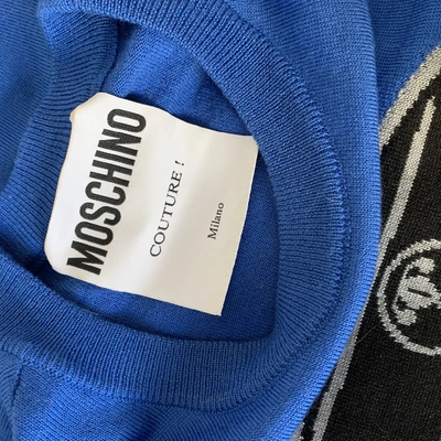 Pre-owned Moschino Wool Mini Dress In Blue