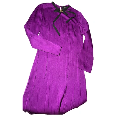 Pre-owned Gucci Silk Mid-length Dress In Purple