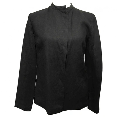 Pre-owned Kenzo Linen Jacket In Black