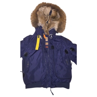 Pre-owned Parajumpers Blue Raccoon Coat
