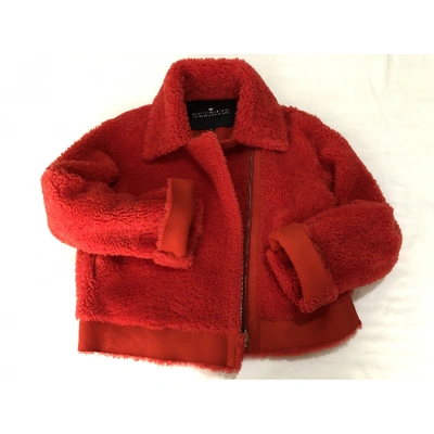 Pre-owned Designers Remix Red Shearling Jacket