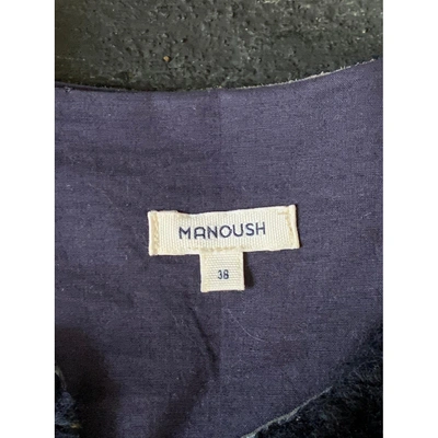 Pre-owned Manoush Navy Faux Fur Coat