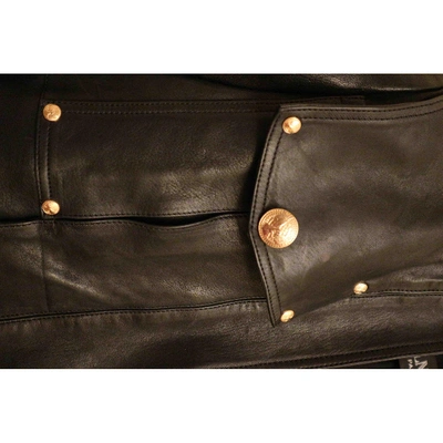 Pre-owned Balmain Black Leather Leather Jacket