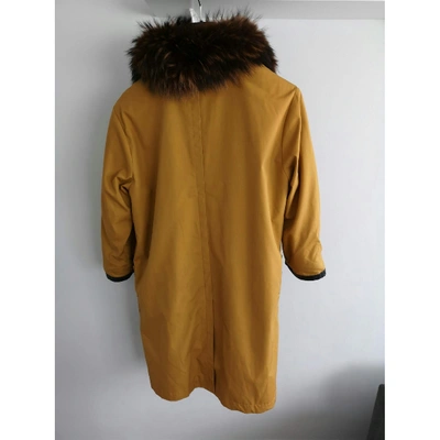 Pre-owned Saint Laurent Yellow Fox Coat