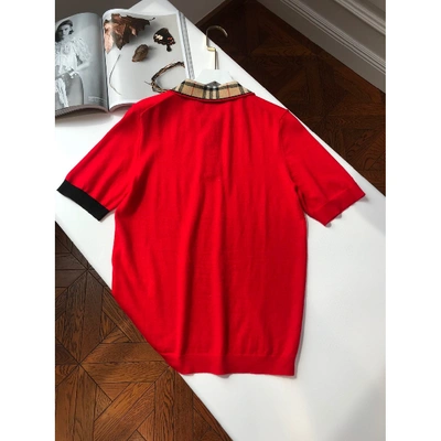 Pre-owned Burberry Red Wool  Top