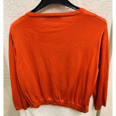 Pre-owned Carolina Herrera Orange Synthetic Top