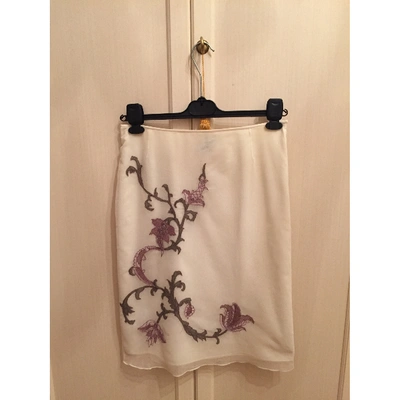 VALENTINO Pre-owned Silk Mid-length Skirt In White