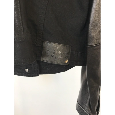 Pre-owned Armani Jeans Biker Jacket In Black