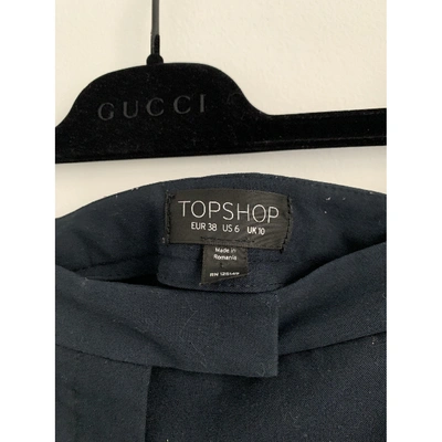 Pre-owned Topshop Tophop  Navy Trousers