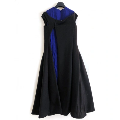 Pre-owned Dior Wool Maxi Dress In Black