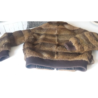 Pre-owned Fendi Brown Beaver Jacket