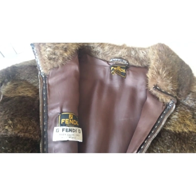 Pre-owned Fendi Brown Beaver Jacket