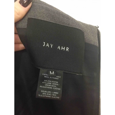 Pre-owned Jay Ahr Wool Mini Dress In Grey