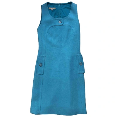Pre-owned Michael Kors Wool Mid-length Dress In Turquoise