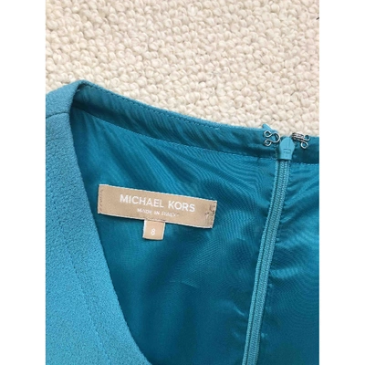 Pre-owned Michael Kors Wool Mid-length Dress In Turquoise
