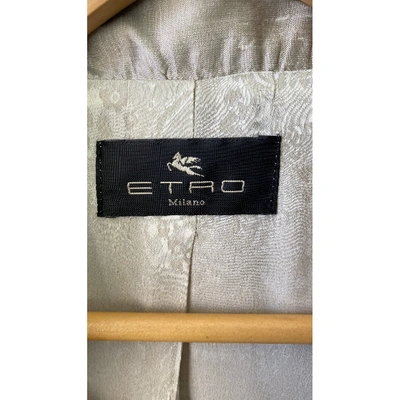 Pre-owned Etro Silk Blazer In Grey