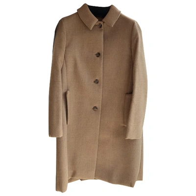 Pre-owned Miu Miu Camel Wool Coat