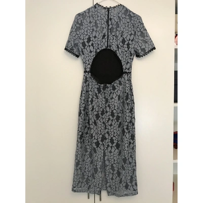 Pre-owned Alexis Lace Mid-length Dress In Blue