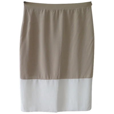 Pre-owned Club Monaco Silk Mid-length Skirt In Beige