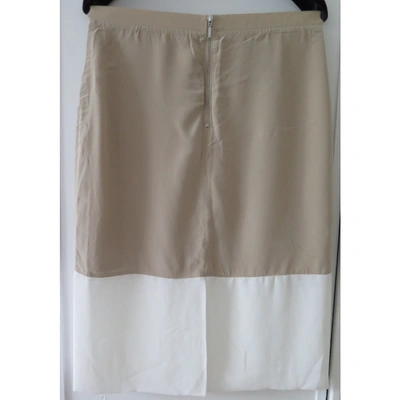 Pre-owned Club Monaco Silk Mid-length Skirt In Beige