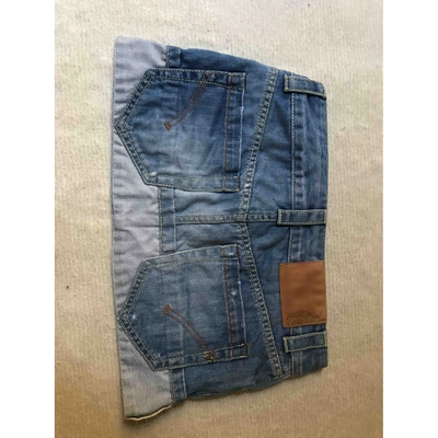 Pre-owned Dondup Mini Skirt In Blue