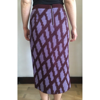 Pre-owned Christian Wijnants Wool Mid-length Skirt In Burgundy