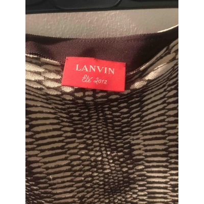 Pre-owned Lanvin Silk Mid-length Skirt In Beige