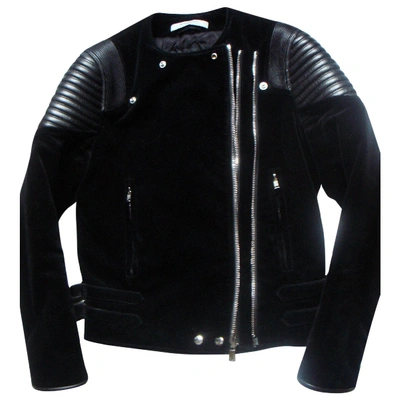 Pre-owned Givenchy Velvet Biker Jacket In Black