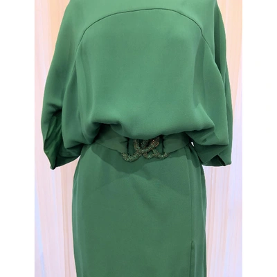 Pre-owned Valentino Green Silk Dress