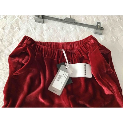 Pre-owned P.a.r.o.s.h Velvet Trousers In Red