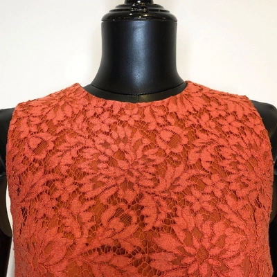 Pre-owned Dolce & Gabbana Orange Lace Dress